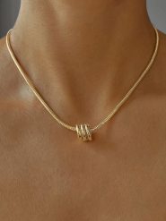 DI GIORGIO Pozłacany naszyjnik z elementem ozdobnym - dł. 40 cm rozmiar: onesize. Żółte naszyjniki DI GIORGIO, pozłacane. Za 152.99 zł.