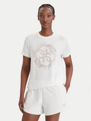 Guess T-Shirt E6GI01 K68D2 Biały Regular Fit. Białe t-shirty Guess, xs, z aplikacjami, z wiskozy, bez kołnierzyka, bez ramiączek. Za 189.99 zł.