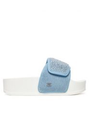 Liu Jo Klapki Mykonos 04 BA5099 TX474 Niebieski. Niebieskie klapki Liu Jo, bez wzorów, z materiału, bez obcasa. Za 229.99 zł.