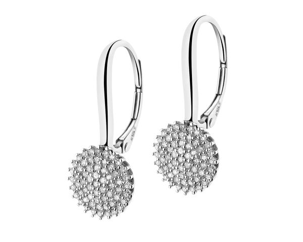 Kolczyki z białego złota z diamentami - 0,31 ct - próba 585. Białe kolczyki Apart, z diamentem, złote. Za 4,290.00 zł.