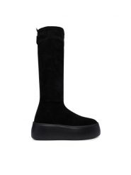 AGL Kozaki Vibe Boot D946511PJM Czarny. Czarne kozaki AGL, ze skóry, bez obcasa, na płaskiej podeszwie, bez zapięcia. Za 2,029.00 zł.