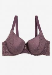 Fioletowy Biustonosz Full Cup Pokryty Koronką Hiacinthia. Fioletowe biustonosze Renee, bez wzorów, z koronki. Za 39.99 zł.