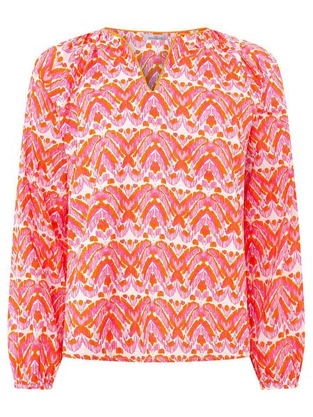 Zwillingsherz Bluzka "Joyful" w kolorze czerwono-jasnoróżowym rozmiar: S/M. Czerwone bluzki Zwillingsherz, m, bez wzorów, z wiskozy, bez kołnierzyka, bez ramiączek. Za 113.10 zł.