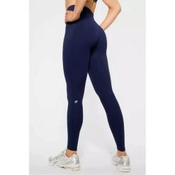 FABLETICS Damskie Legginsy Sportowe Wysoki Stan Seamless Scrunch. Niebieskie legginsy FABLETICS, l, bez wzorów, z materiału, z podwyższonym stanem, długie. Za 299.99 zł.