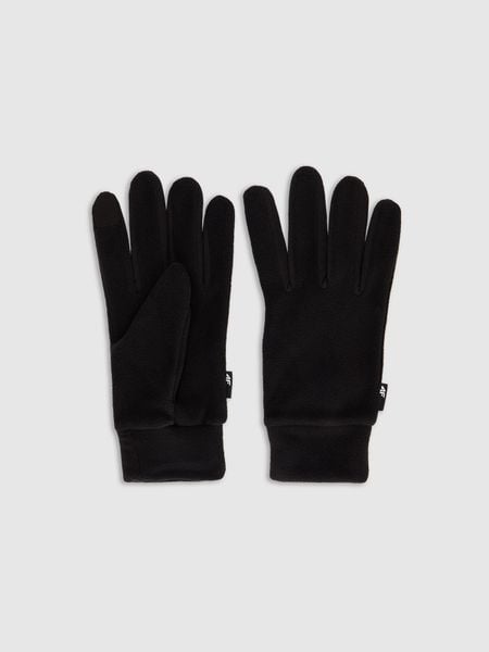 4F Rękawiczki dzianinowe Touch Screen uniseks - czarne M. Czarne rękawiczki 4f, bez wzorów, z dzianiny, klasyczne. Za 59.99 zł.