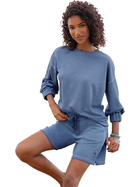Heine Bluza w kolorze niebieskim rozmiar: 38. Niebieskie bluzy Heine, bez wzorów, bez kaptura. Za 64.95 zł.