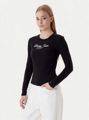 Tommy Jeans Bluzka Essential DW0DW21844 Czarny Regular Fit. Czarne bluzki Tommy Jeans, m, bez wzorów, z bawełny, bez kołnierzyka, bez ramiączek. Za 149.99 zł.