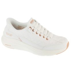 Buty sportowe Sneakersy damskie, Slip-ins: Contour Foam - Golden Hour. Białe obuwie sportowe Skechers, bez zapięcia, trekkingowe. Za 369.99 zł.