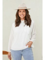 Curvy Lady Bluzka w kolorze białym rozmiar: 40/42. Białe bluzki Curvy Lady, bez wzorów, klasyczne, bez kołnierzyka, bez ramiączek. Za 101.45 zł.