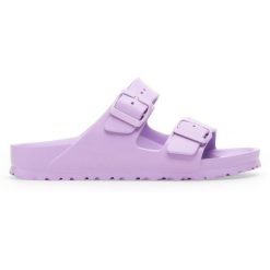 Klapki damskie Birkenstock Arizona Eva. Białe klapki Birkenstock, bez wzorów, z materiału, bez obcasa. Za 346.00 zł.