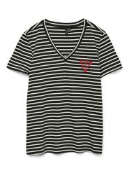 Vero Moda Koszulka w kolorze czarnym rozmiar: M. Czarne bluzki Vero Moda, m, bez wzorów, z bawełny, bez kołnierzyka, bez ramiączek. Za 52.67 zł.