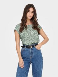 ONLY Bluzka Vic 15161116 Zielony Regular Fit. Zielone bluzki Only, bez wzorów, z syntetyku, bez kołnierzyka, bez ramiączek. Za 39.99 zł.