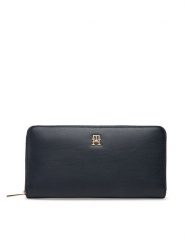 Tommy Hilfiger Duży Portfel Damski Th Icon Lrg Za AW0AW17744 Granatowy. Niebieskie portfele TOMMY HILFIGER, bez wzorów, ze skóry. Za 299.99 zł.