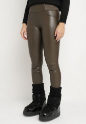 Brązowe Ocieplane Legginsy z Ekoskóry z Wysokim Stanem Feliora. Brązowe legginsy Born2be, l, bez wzorów, z jeansu, z podwyższonym stanem. Za 29.99 zł.