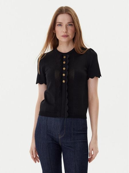 TWINSET Bluzka 252TP3203 Czarny Regular Fit. Czarne bluzki Twinset, xl, bez wzorów, z syntetyku, bez kołnierzyka, bez ramiączek. Za 399.99 zł.