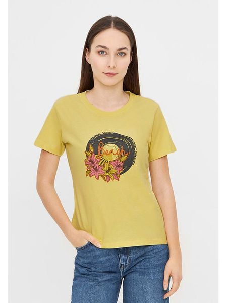 Bench Koszulka "Anita" w kolorze żółtym rozmiar: 38. Żółte bluzki Bench, bez wzorów, z bawełny, bez kołnierzyka, bez ramiączek. Za 74.46 zł.