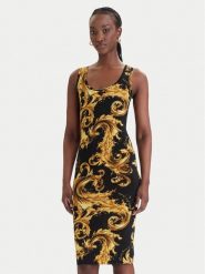 Versace Jeans Couture Sukienka codzienna 80HAO946 JS533 Czarny Slim Fit. Czarne sukienki Versace Jeans Couture, na co dzień, bez wzorów, z jeansu, bez kołnierzyka, bez ramiączek, proste. Za 1,179.00 zł.