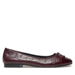Baleriny Tory Burch. Czerwone baleriny Tory Burch, bez wzorów, bez obcasa. Za 879.99 zł.