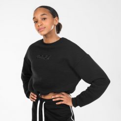 Bluza crop do tańca miejskiego damska. Czarne bluzy STAREVER, l, bez wzorów, z bawełny, bez kaptura. W wyprzedaży za 79.99 zł.