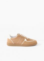 Sneakersy w stylu retro. Brązowe obuwie sportowe bonprix, bez zapięcia. Za 99.99 zł.