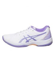 Asics Buty "Solution Swift FF" w kolorze biało-fioletowym do tenisa rozmiar: 42. Białe obuwie sportowe Asics, bez zapięcia, tenisowe. Za 255.34 zł.
