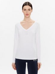 EA7 Emporio Armani Bluzka 8NTT52 TJFKZ 0101 Biały Regular Fit. Białe bluzki EA7 Emporio Armani, xs, bez wzorów, z bawełny, bez kołnierzyka, bez ramiączek. Za 169.99 zł.