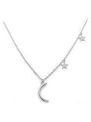 MOODE Naszyjnik "Viktoria" z elementami ozdobnymi - dł. 42 cm rozmiar: onesize. Szare naszyjniki MOODE, ze stali. Za 39.99 zł.