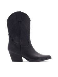Jenny Fairy Kowbojki ROISIN HY20228-4 Czarny. Czarne kozaki Jenny Fairy, z syntetyku, bez obcasa, na słupku, bez zapięcia. Za 99.99 zł.