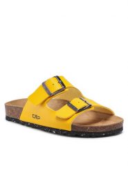 CMP Klapki Eco Thalitha Wmn Slipper 3Q91016 Żółty. Żółte klapki CMP, bez wzorów, ze skóry, bez obcasa. Za 99.99 zł.