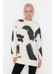 Trendyol Bluza w kolorze kremowo-czarnym rozmiar: M. Brązowe bluzy Trendyol, m, bez wzorów, bez kaptura. Za 70.41 zł.