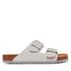 Klapki Tamaris. Szare klapki Tamaris, bez wzorów, bez obcasa. Za 229.99 zł.