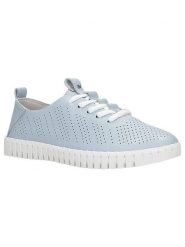 Wojas Skórzane sneakersy w kolorze błękitnym rozmiar: 37. Niebieskie trampki Wojas, bez wzorów, ze skóry, bez zapięcia. Za 210.81 zł.