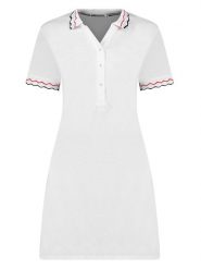 Geographical Norway Sukienka polo "Jamaela" w kolorze białym rozmiar: XXL. Białe sukienki Geographical Norway, xxl, bez wzorów, bez kołnierzyka, bez ramiączek, mini. Za 77.45 zł.