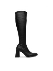 DeeZee Kozaki BZRB0804-5 Czarny. Czarne kozaki DeeZee, z materiału, bez obcasa, na słupku, bez zapięcia. Za 239.99 zł.