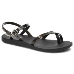Czarne Sandały Ipanema Wodoodporne Sandały Damskie. Czarne sandały Ipanema, bez wzorów, z materiału, eleganckie, bez obcasa, bez zapięcia. Za 75.00 zł.
