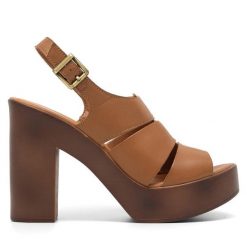 Sandały Lasocki. Brązowe sandały Lasocki, bez wzorów, bez obcasa, na słupku, bez zapięcia. Za 199.99 zł.