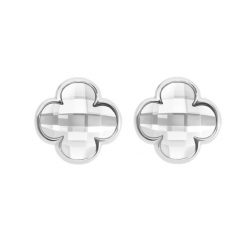 Kolczyki Mini Icons koniczyny z białym kryształem, posrebrzane. Białe kolczyki Lilou, posrebrzane. Za 189.00 zł.