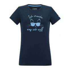 T-shirt Damski Kot Fingal Slogan. Niebieskie t-shirty Regatta, bez wzorów, bez kołnierzyka, bez ramiączek. Za 75.99 zł.