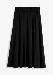 Spódnica z dżerseju, poszerzana dołem. Czerwone spódnice bonprix, bez wzorów, z dżerseju, eleganckie. Za 122.99 zł.