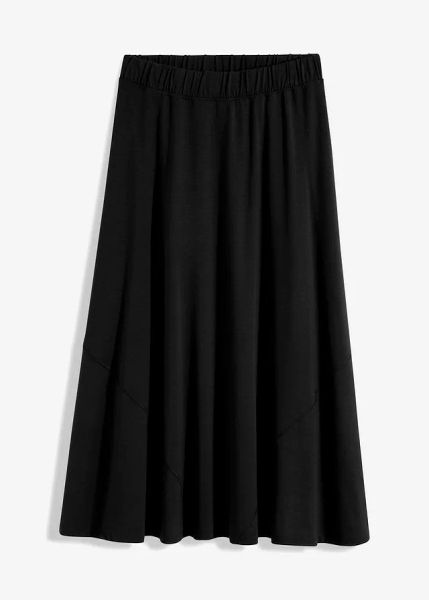 Spódnica z dżerseju, poszerzana dołem. Czerwone spódnice bonprix, bez wzorów, z dżerseju, eleganckie. Za 122.99 zł.