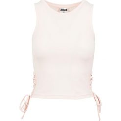 Damski crop top Urban Classic lace. Czerwone topy Urban Classics, bez wzorów, bez kołnierzyka, bez ramiączek. Za 89.00 zł.