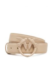 PINKO Pasek Damski Love Berry H3 Belt PE 25 PLT01 100125 A1K2 Beżowy. Brązowe paski Pinko, bez wzorów, ze skóry. Za 379.99 zł.
