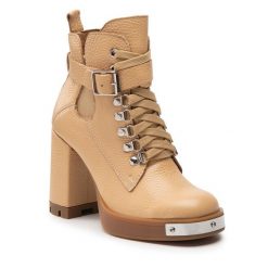Botki Rage Age. Brązowe botki Rage Age, bez wzorów, bez obcasa, na słupku, bez zapięcia. Za 749.99 zł.