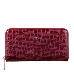 Czerwony Portfel Damski ze Skóry Licowej krople PD090s359 RFID. Czerwone portfele bez wzorów, ze skóry. Za 161.50 zł.
