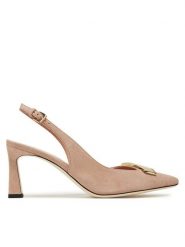 Pollini Sandały SA10017C1MTA0122 Beżowy. Brązowe sandały Pollini, bez wzorów, ze skóry, bez obcasa, na słupku, bez zapięcia. Za 1,419.00 zł.