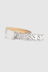 GUESS Srebrny pasek damski, Rozmiar S. Szare paski Guess, z aplikacjami. W wyprzedaży za 159.99 zł.