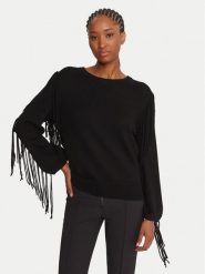 Marella Sweter Emme by Marella Falco 2525366281000 Czarny Regular Fit. Czarne swetry Marella, l, bez wzorów, z wiskozy, bez ramiączek. Za 407.99 zł.