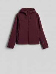 4F Kurtka softshell wiatroodporna damska - burgundowa S. Czerwone kurtki sportowe 4f, s, bez wzorów, z softshellu, bez kaptura. Za 299.99 zł.