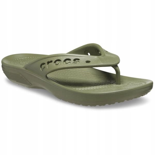 Japonki Dla Dorosłych Crocs Baya II Flip. Zielone klapki Crocs, bez wzorów, z materiału, bez obcasa. Za 99.99 zł.