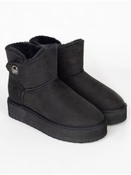 ISLAND BOOT Botki zimowe "Catalina" w kolorze czarnym rozmiar: 37. Czarne botki Island Boot, na zimę, bez wzorów, bez obcasa, bez zapięcia. Za 149.66 zł.